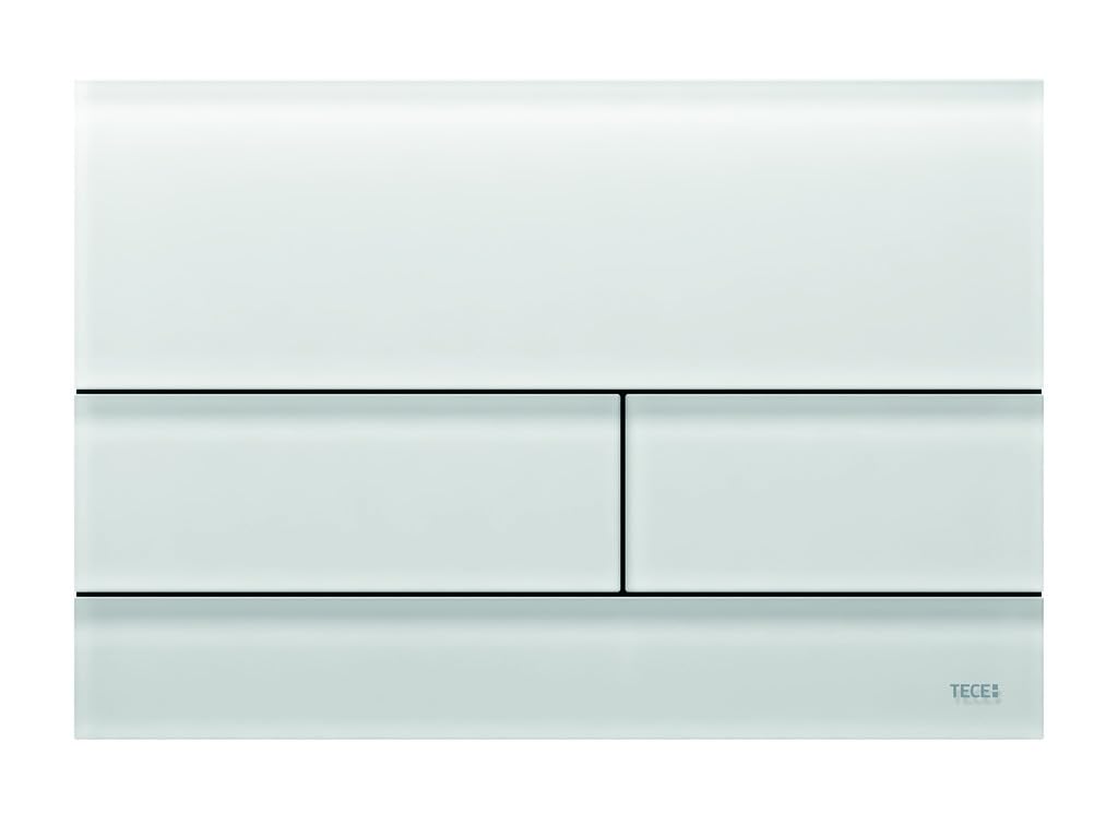 TECEsquare II WC-Betätigungsplatte Glas, für Zweimengentechnik, 9240824, Farbe: Glas weiß satiniert