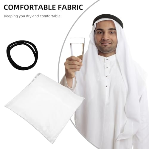 Bufanda árabe de diseño moderno Hohopeti blanca para hombre 3