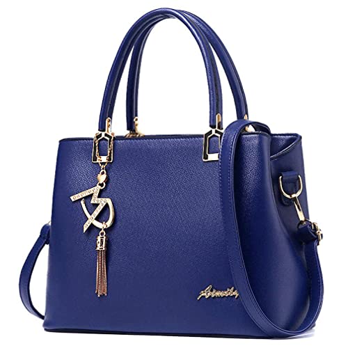 Image of Womens Purses and Handbags Shoulder Bags Top Handle Satchel Tote Bag | Tassel Charm for Ladies Designer Crossbody Purse, Detachable Long Strap, PU Leather Tote Handbag for Women