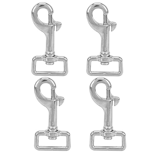 Ainoli 4PCS Gancho de presión Anillo cuadrado Hebilla para mascotas de una sola cabeza Acero inoxidable para cartera Mochila (Lahm)