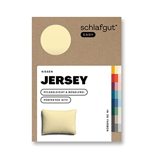 schlafgut Easy Jersey Kissenbezug 70x90 cm 100% Baumwolle, Yellow Mid – Ansicht 1