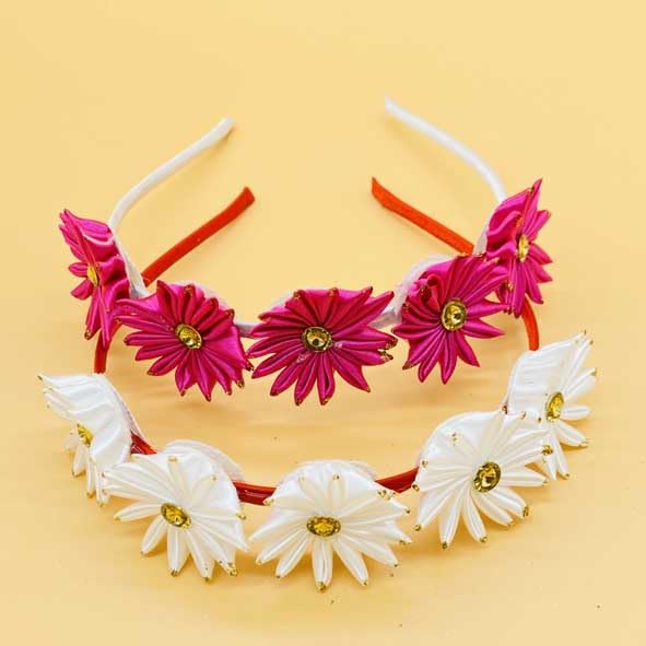 Flower HeadBand,Hair Band/Hand Made Hair Band For Girls/Women Pack_02, Color-Multi.-image-35
