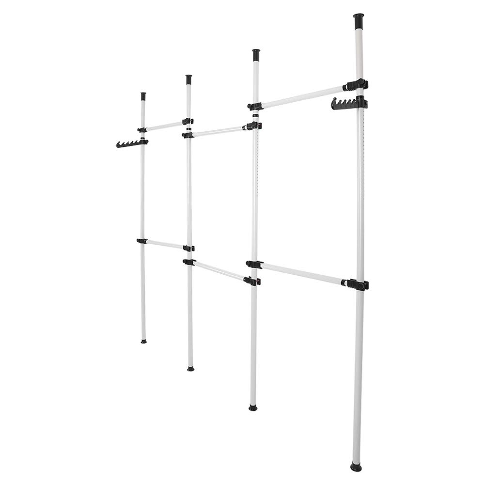 Pissente Scalable Adjustable Coat Hanger Tools, Iron Garment Rack with Height Adjustment, DIY Clothes Wardrobe for Indoor Use