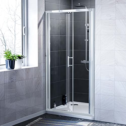 Image of Bill | 1000mm Bi-Fold Shower Enclosure Door Chrome 6mm Tempered Glass