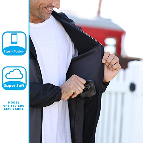 Global Blank 43220-90221 Global Men'S Hooded Lightweight Windbreaker Rain Jacket Water Resistant Shell thumb #5