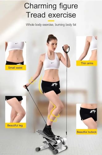 Image of TAITHI Mini Stepper Exercise Machine, Steppers with Resistance Bands, Step Machine Exerciser for Home, Up-Down Stepper with LCD Monitor, Space Saving, Non-Slip Pedal, Legs Arms and Full Body Training