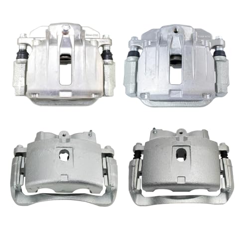 Image of TRQ Front and Rear Brake Caliper Set Zinc Coated Brackets Compatible with 2000-2002 Cadillac DeVille