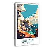 QOGDAF Galicia Travel Spain - Lienzo decorativo para pared, pinturas para sala de estar, dormitorio, 20 x 30 cm