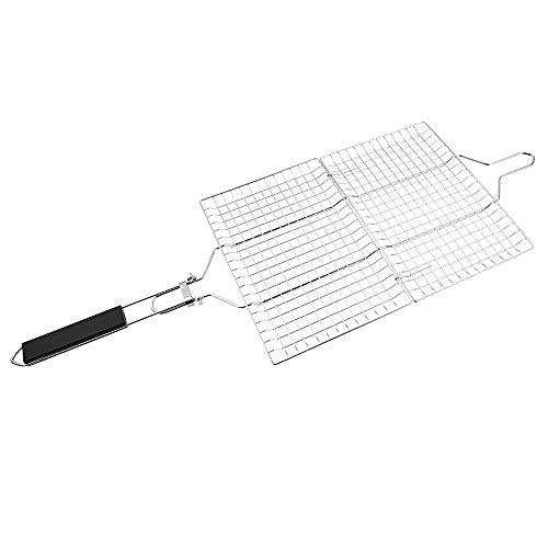 Abcsea 1 Piece Foldable Stainless Steel Barbecue Grill Basket, BBQ Grill Mesh, Fish Grilling Basket - Image 4