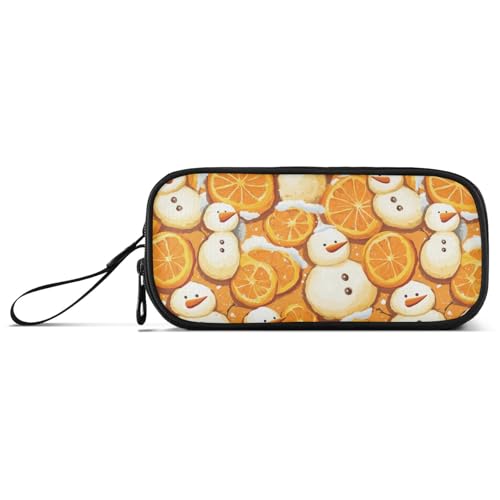 aidingzhi Muñecos de nieve naranjas frutas de nailon grandes bolsas de lápices de gran capacidad organizador escolar papelería para niños adolescentes primarios