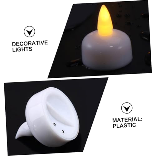 Velas LED flotantes e impermeables de plástico blanco para iglesias pack de 12 6