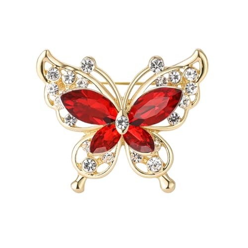 Image of coadipress Butterfly Brooch Pins Chic Romantic Elegant Rhinestone Crystal Insect Brooch Pin Women Corsage Scarf Shawl Clothing Accessories Wedding Party Banquet