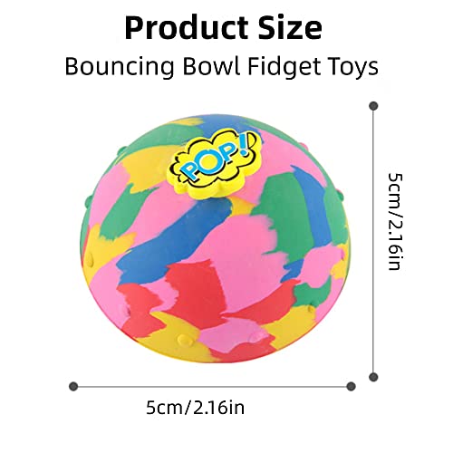 Bouncing Bowl Fidget Toys, Creative Camouflage Bouncing Bowl Hand Toy, Rubber Spinning Bounce Bowls, Outdoor Sports Kids Stress Relief Toys #TOP4