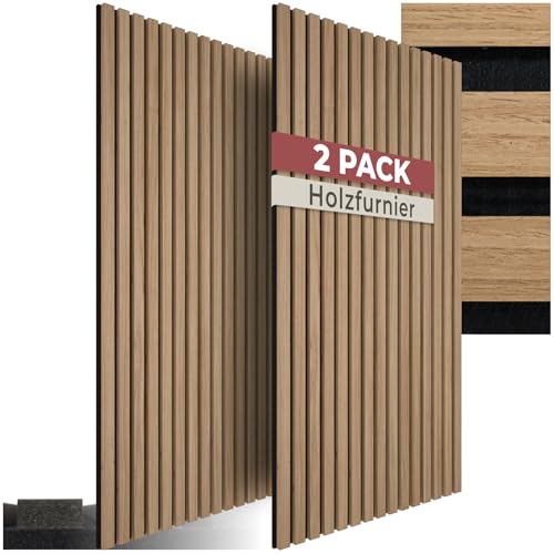 tectake® 3D Akustikpaneele 120 x 60 x 2,1 cm, Holz Optik...