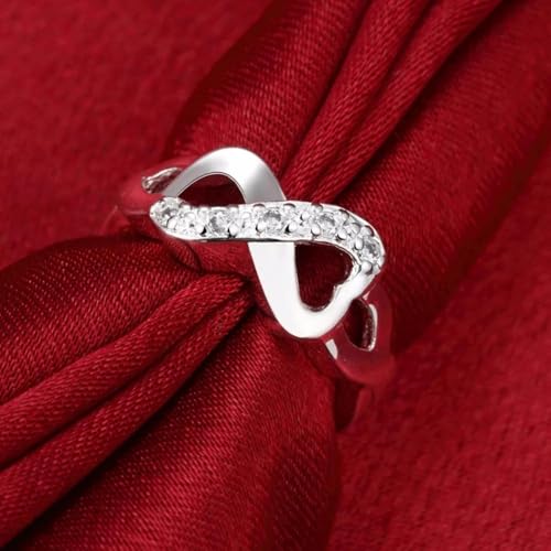 Bague infinity pour doigt sensible anneau argent et cristal - 2