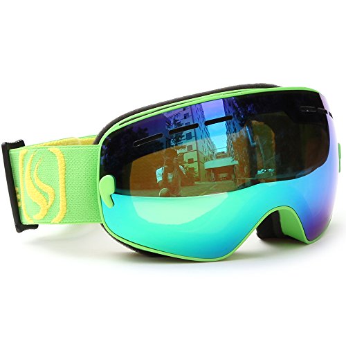 KKmoon Esqui infantil Snowboarding Óculos de patinagem Proteção UV Anti-embaçante Lente PC Esférica