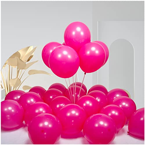 Image of 300 Pack Hot Pink Balloons 12 inch Dark Pink Latex Party Balloon Bulk for Various Party Events Decorations