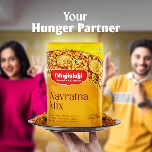Image of Bhujialalji Navratna Mix (Combo pack of 2) 2kg | Rajasthani Namkeen | indian Spices | Indian Tea Time Fresh & Mixture | Ready to eat.