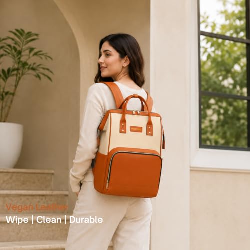 Image of MAMMA Vegan Leather Diaper Bag for Mothers for Travel, Baby Bag for Mother Travel, Diaper Bag for Baby, 12 Pockets Waterproof Diaper Bags for Mom, Hospital Bag for Delivery Women | 9 Months Warranty
