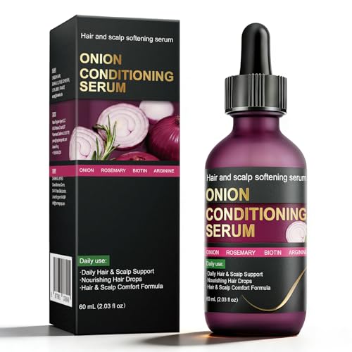 Onion Hair Growth Serum for Scalp & Hair Care Hydrating Serum with Onion Extract Rosemary & Biotin Lightweight Daily Care for Fuller-Looking Hairs | 2.03 FL OZ (60ML)