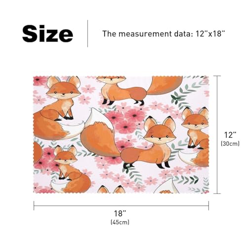 Sets de table pour table de salle à manger Baby Fox lors de vos dîners
