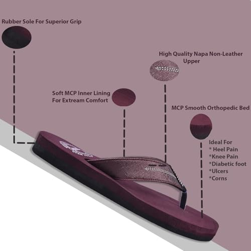 Image of DR PLUS Women's Healthcare, Diabetic and Orthopedic MCR /MCP Footwear /Sandals /Slipper /Chappal