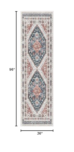 Madane Hallway Runner 3x8, Kitchen Rugs Washable Entryway Rug Vintage Kitchen Runners Non Slip Indoor Area Rug Farmhouse Carpet Runner for Bathroom Living Room Bedroom (3 X 8, Navy Blue)