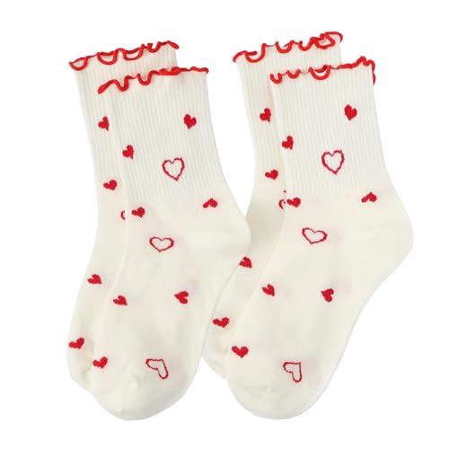 Image of Women's Cute Crew Socks, Casual Athletic Cotton Bowknot Cherry Calf Novelty Socks for Women