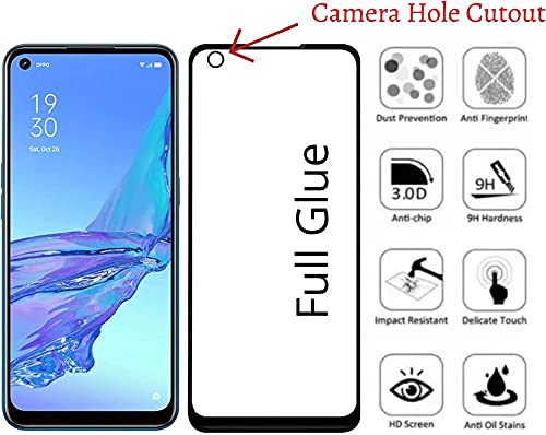 Image of Screen Protector for Oppo A53s 4G (Black) Tempered Glass Edge-to-Edge 6D Screen Guard With Installation Kit