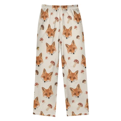Fox Mushroom Pajama Lounge Pants Elastic Waist Sleep PJ Bottoms with Pockets2