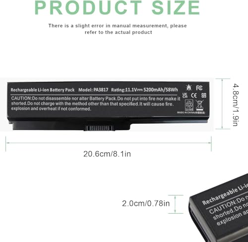 Image of Laptop Battery for Toshiba PA3817U-1BRS PA3818U-1BRS PA3819U-1BRS Satellite C655 C675 C675D L645 L645D L655 L655D L675 L675D L745 L755 L755D P745 P755 P775 M645 A660 A655 PA3817U Series Battery