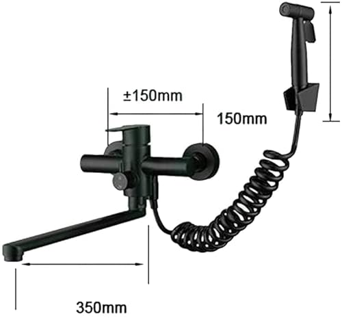 Mixer Tap Kitchen Wall Mounting Kitchen Faucet Sink Black Kitchen Faucet With Spray Gun 360° Rotatable Faucet Kitchen Sink Sink Faucet #TOP1