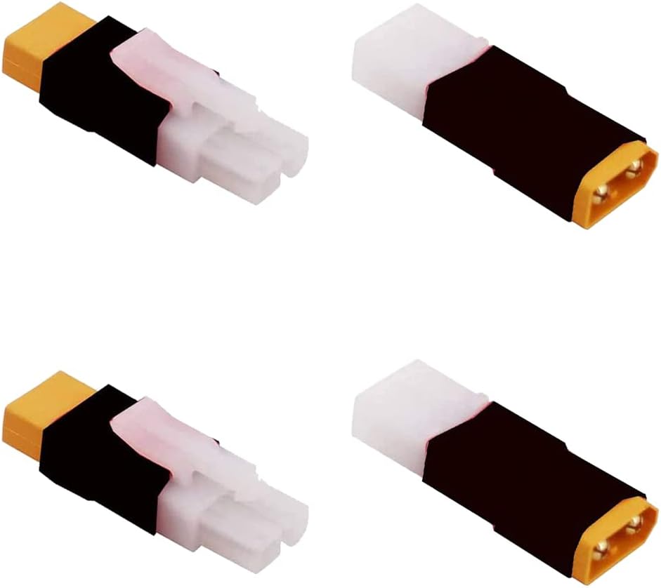 2pcs XT60 Male to Bigtamiya Female Connector Adapter and 2pcs XT60 Female to Bigtamiya Male Connector Adapter for Nicd Nimh Dynamite Pack