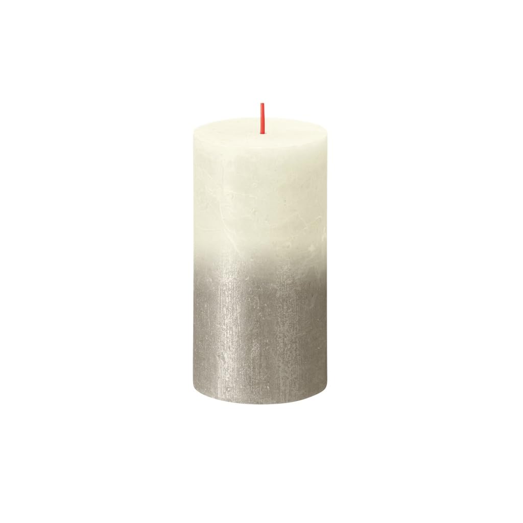 Bolsius Champagne Rustic Metallic Candle Faded Two Toned Colours 130Mm X 68Mm (Champagne)