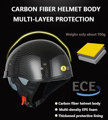 Casque semi-ouvert avec visière anti-scratch pour moto compact