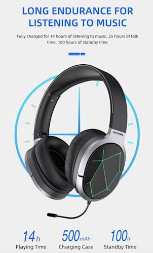 Roxel RGM500-BT Wireless Gaming Headphones, Stereo Sound, Long-Distance Control, 100h Stand-by Time, 14h Play Time - Image 4