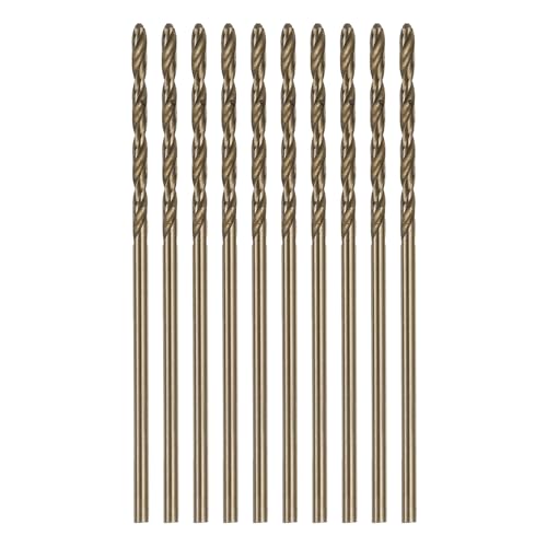 QUARKZMAN 10pz Cobalto Jobber Trapano Punte 1.2mm / 0.047 M35 Alta Velocità Acciaio HSS Elicoidale Foratura Punta Utensile per Inossidabile Acciaio Rame Legno Plastica Altro Duro Materiali