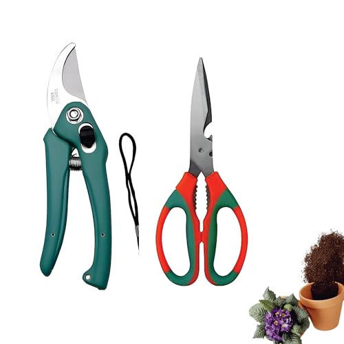 Image of Garden Scissor, Garden Pruner Cutter Garden Cutting Tools (Set of 2) Garden Tool Kit