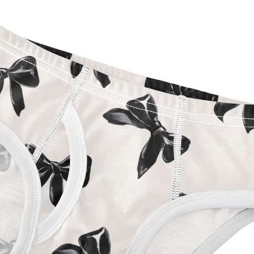 Wusikd Black Ribbon Bows Boys' Underwear Cotton Boys Briefs Soft Toddler Underwear 2T4