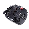 Speedway Motors GM CS-130 Style 220 Amp Alternator with V-Belt Pulley, Internally Regulated One-Wire Design for 1985-1993 GM Vehicles, High Output Chrome Finish for Hot Rods