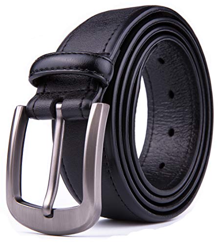 Men Genuine Leather Belts, Fashion & Classic Design for Casual and Dress (38, #4 Black)