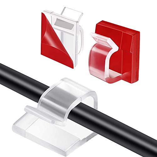 HALOVIE Kabel Clips 120 stks Draad Clips Zelfklevende Kabel Netjes Clips Bureau Draad Organizer Management voor Thuiskantoor Ethernet Kabels Fairy Light