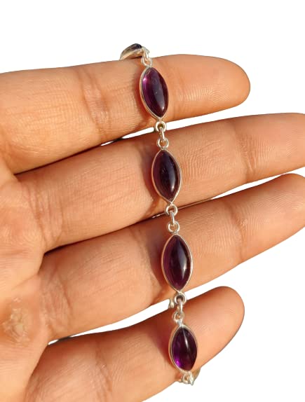 Bracelet améthyste en forme de marquise pour un style élégant quotidien