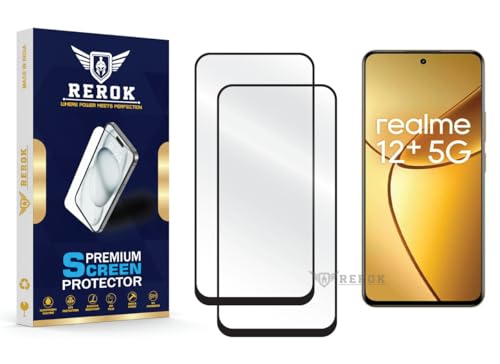 Image of Gorilla Tempered Glass Screen Protector Compatible with Realme 12 Plus 5G [Pack of 2] | Edge-to-Edge, Bubble-Free, Case Friendly, Easy Installation Kit