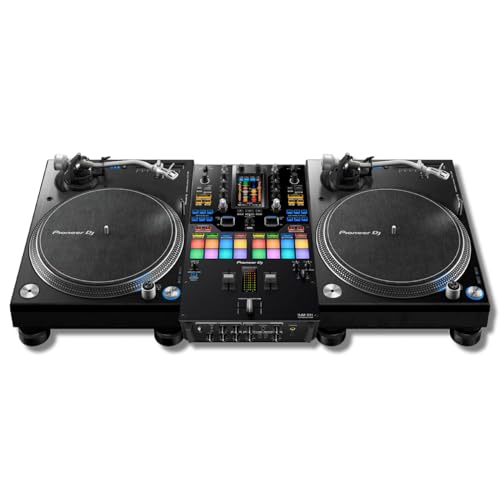 Pioneer DJM-S11 2-channel Mixer for Serato DJ with Pioneer PLX-1000 Professional Turntable (Pair)
