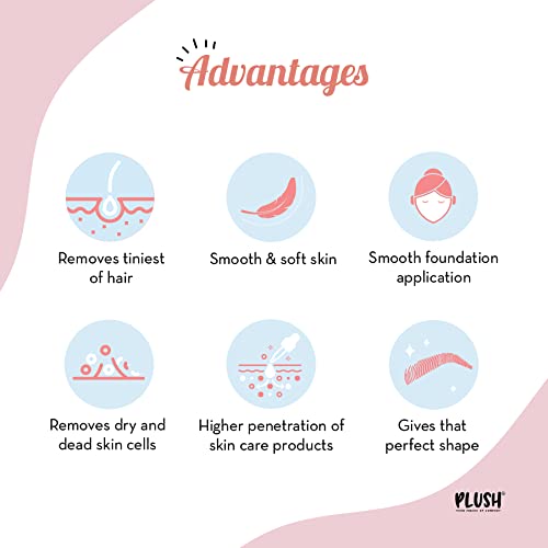 Plush Face and Eyebrow Razor for Women | For Painless and Instant Facial Hair removal at Home & All Natural Shaving Gel for Women with Aloe Vera & Vitamin E Extracts | Free from Sulphates & Parabens 1