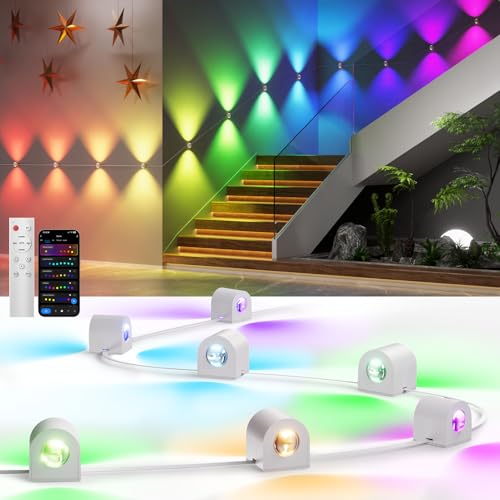 12 Lamp RGBCW Indoor Wall Lights, Up Down Lighting Bedroom