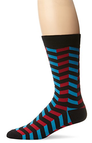 K.Bell Black Label Men's 3D Zig Zag Crew Sock