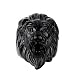 COPAUL Jewelry Punk Rock Men's Stainless Steel Rings, Lion Style,Black Color,Size10