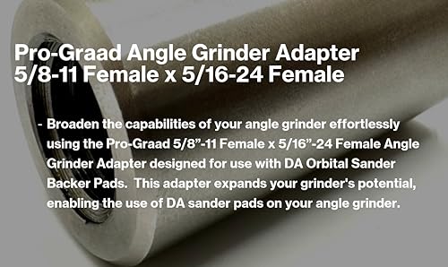 Pro-Graad Adaptador de esmerilhadeira angular de aço inoxidável 54040 fêmea 5/8-11 x 5/16-24 fêmea,